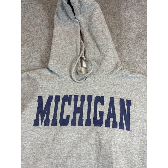 Vintage Michigan Wolverines Hoodie Mens XL Gray Athletic Collegiate Sweatshirt - Picture 4 of 5